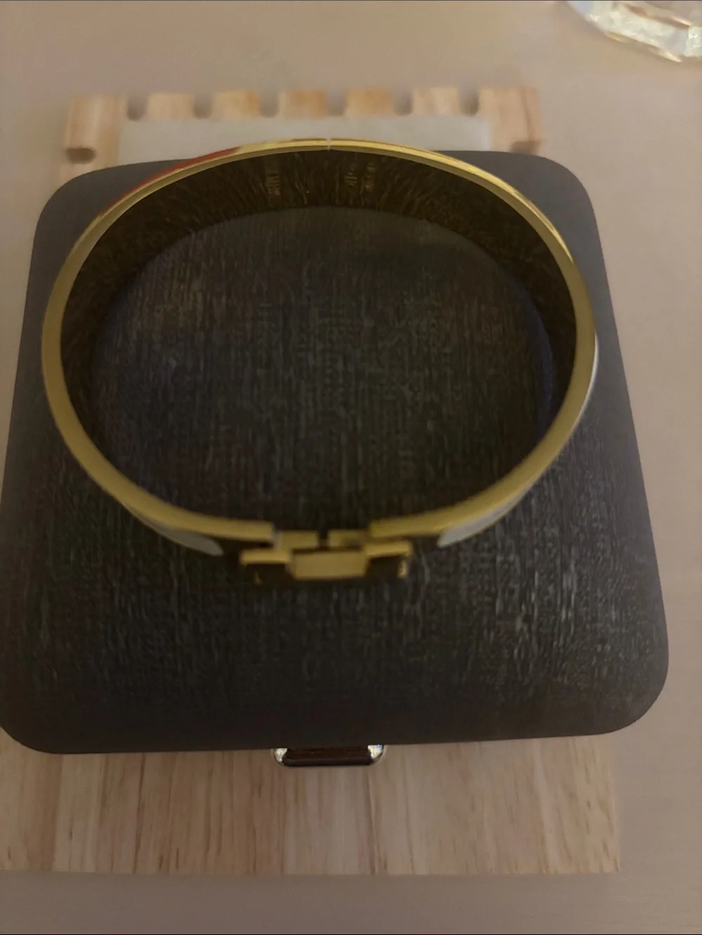 Gold tone and White  Hinge Bracelet